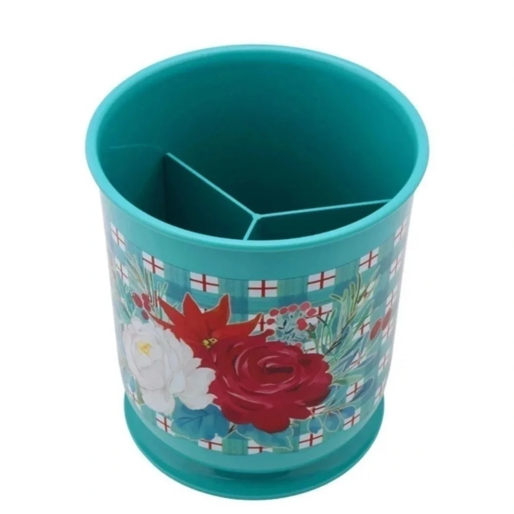 🌺 New Pioneer Woman Wishful Winter Utensils Holder (no utensils) Crock - Picture 5 of 10